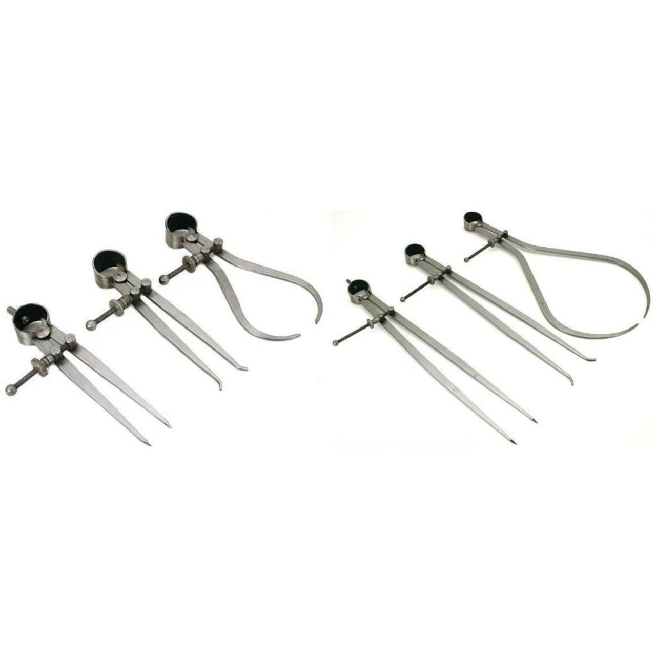 Inside Outside Divider Precision Calipers Small & Large Sets Kit 6 Pcs